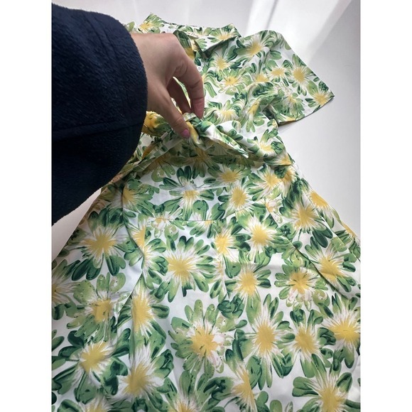 Hello Molly Ruby Seas Green/White/Yellow Floral Midriff Cut Out Romper- US6 - Picture 7 of 11